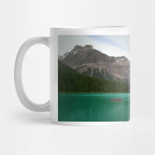 A Red Canoe on Emerald Lake Mug